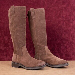 Sofft Women Samantha II Brown Suede Waterproof Back Zip Riding Knee Boots sz 11